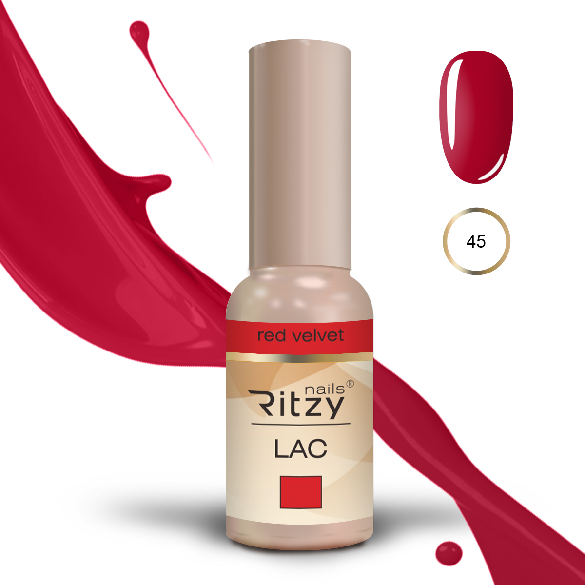 Ritzy Lac 45 Red velvet гель лак 9 мл